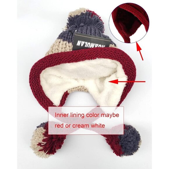 Women Winered Winter Peruvian Cover Ears Beanie Hat Ear Flaps Sherp Ski Snow main image 5